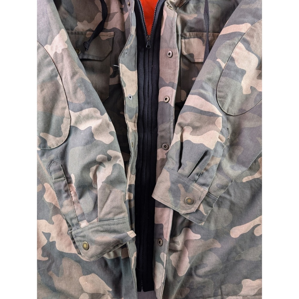Dickies Mens Camo Hooded Shirt Jacket 2XL Quilted Lining Canvas Workwear Coat - Picture 7 of 12